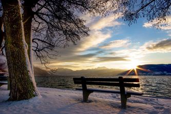 Attersee Winter Sitzbank